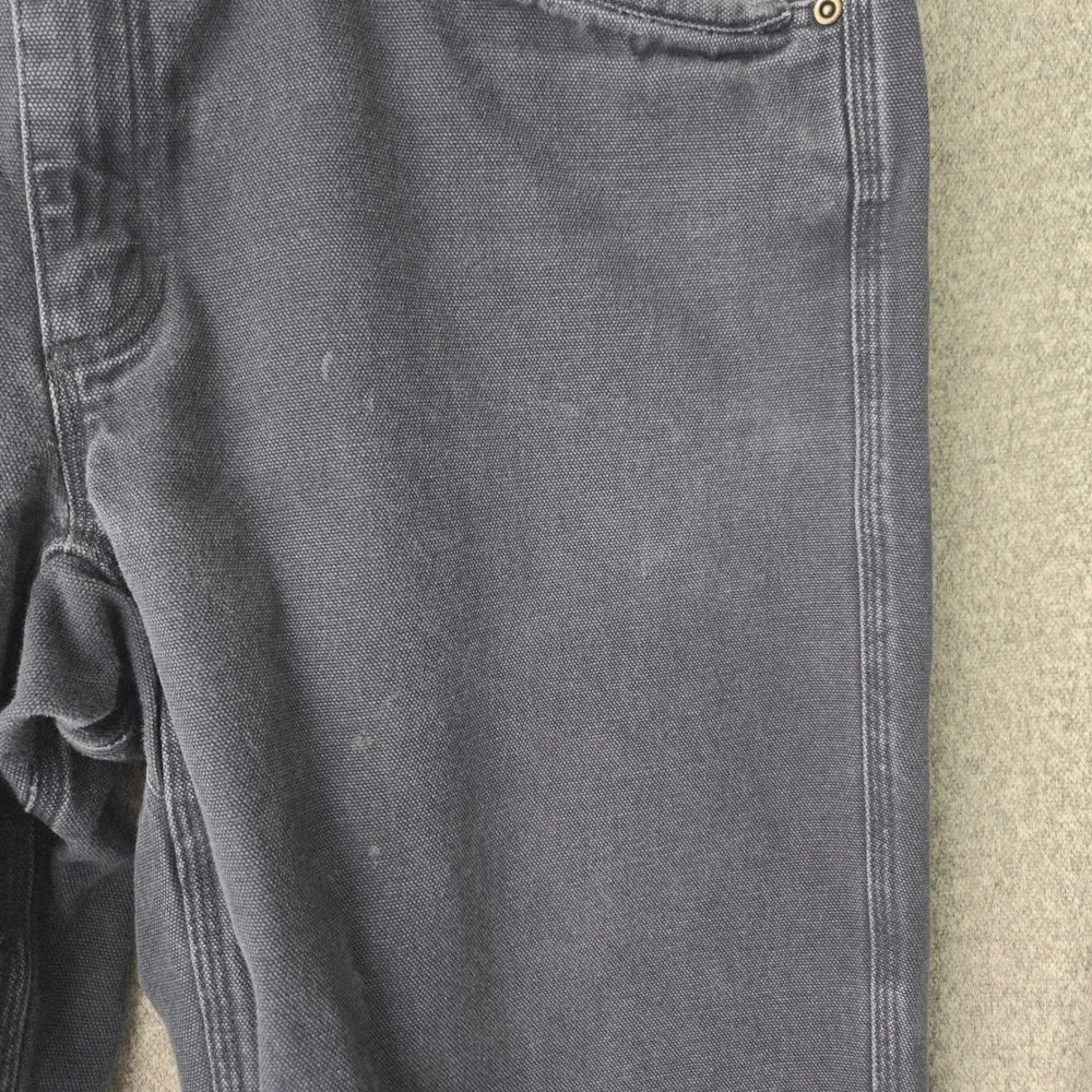 Duluth Trading Fire Hose Carpenter Pants‎ Mens 38x32 Gray Cotton Canvas Workwear